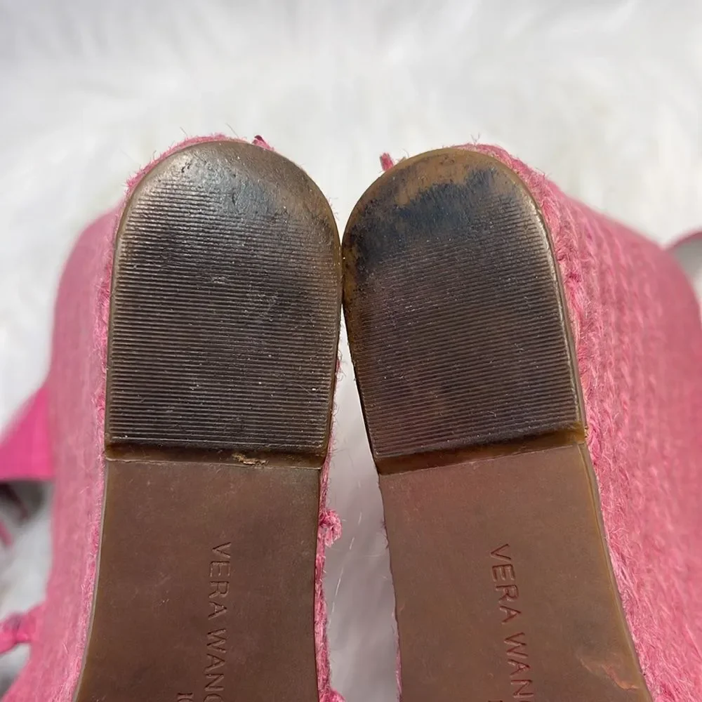 Vera Wang Lavender‎ Penny Pink Patent Espadrille Platform Wedges Sz 10